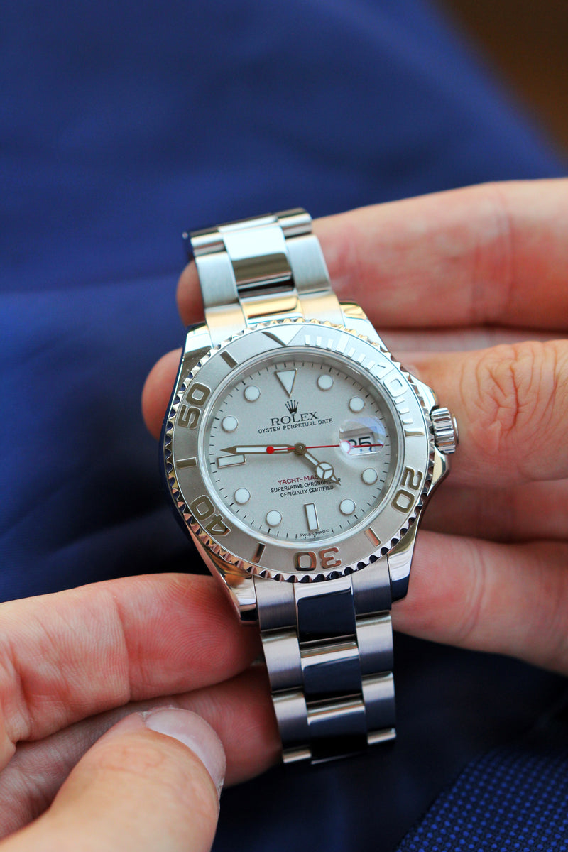 Rolex yacht master platinum bezel sale