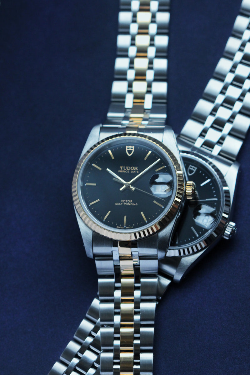 Tudor Prince Day 74034 Black Dial Gold Watch full set – mayfairwatch