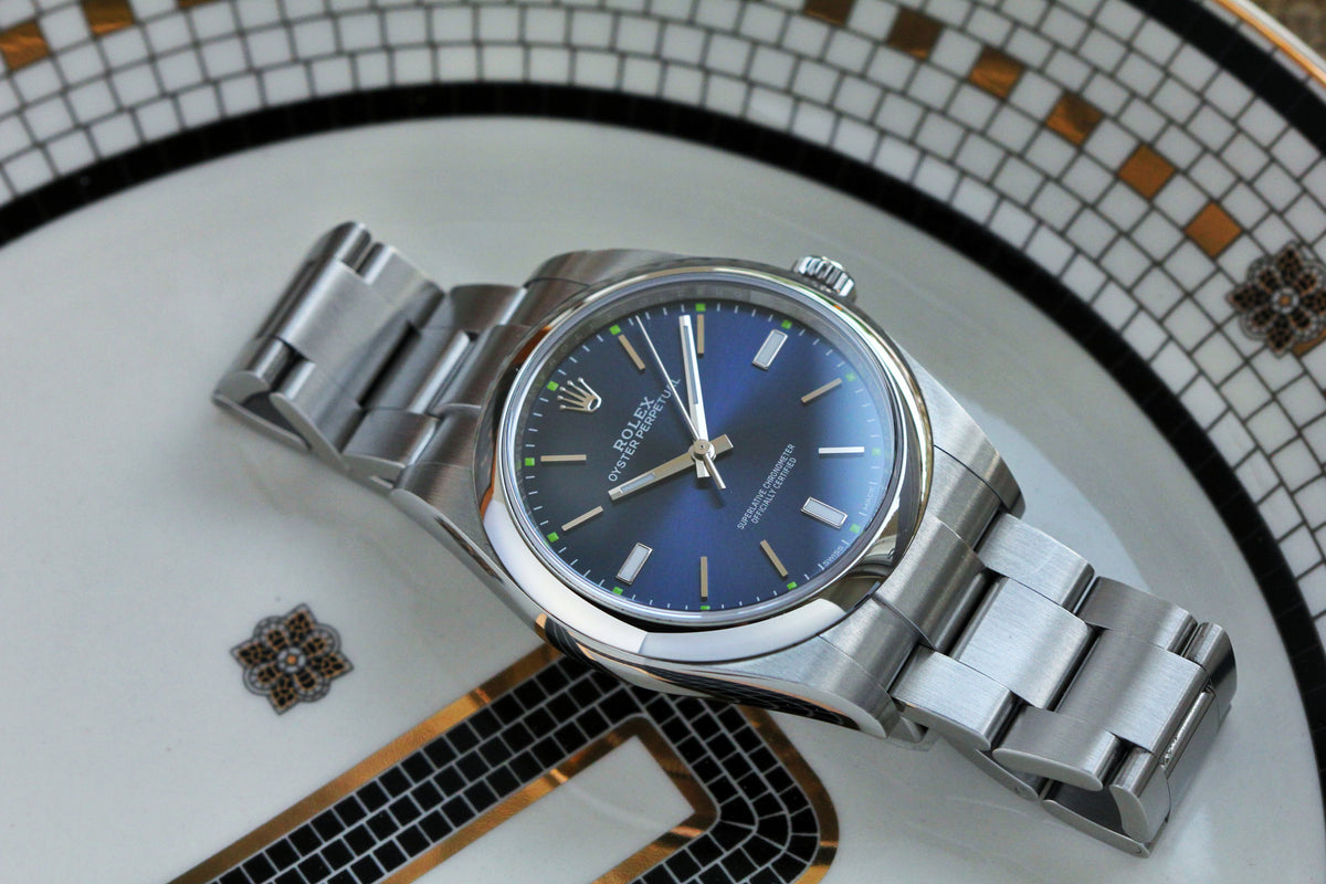 Oyster perpetual 39 on sale blue