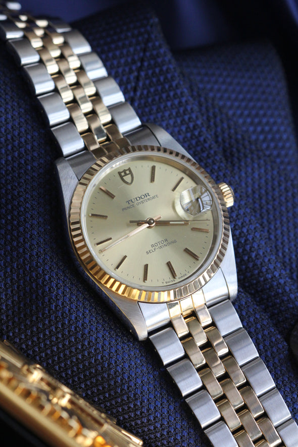 Tudor Vintage Oyster Date Champagne Dial Watch