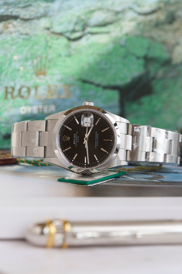 Rolex Oyster Perpetual Date Black Dial Watch Full-Set