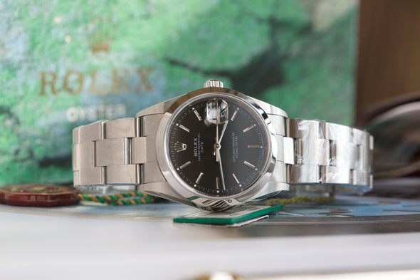 Rolex Oyster Perpetual Date Black Dial Watch Full-Set