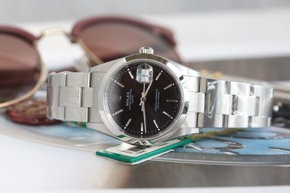 Rolex Oyster Perpetual Date Black Dial Watch Full-Set