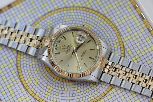 Tudor Oyster Prince Date-Day 76213 Champaign Dial watch