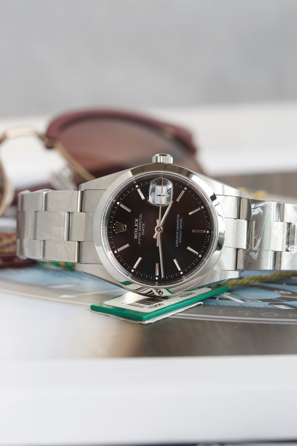 Rolex Oyster Perpetual Date Black Dial Watch Full-Set