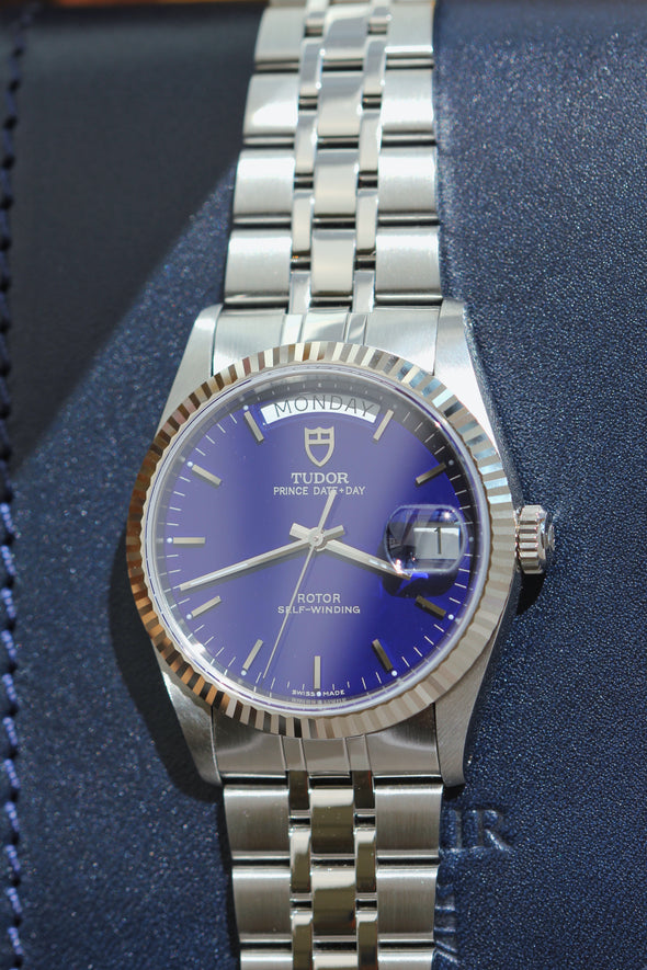 Tudor Prince Date-Day 76214 Blue Dial New Old Stock