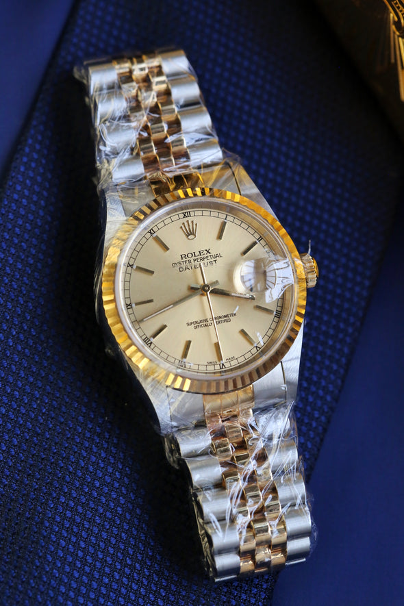 Rolex Oyster Perpetual Datejust Champagne Dial NOS Full-Set