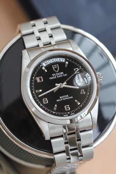 Tudor Prince Date-Day 76200 Black Arabic dial Watch