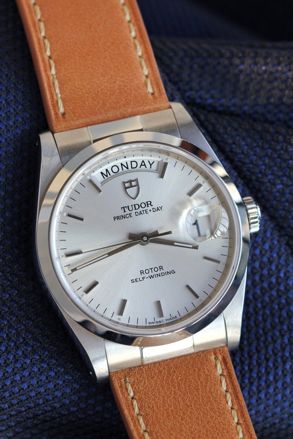 Tudor Prince Date-Day 76200 Silver Sunburst dial Watch