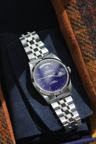 Tudor Prince Date-Day 76214 Blue Dial New Old Stock