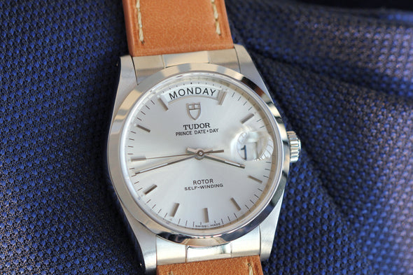 Tudor Prince Date-Day 76200 Silver Sunburst dial Watch