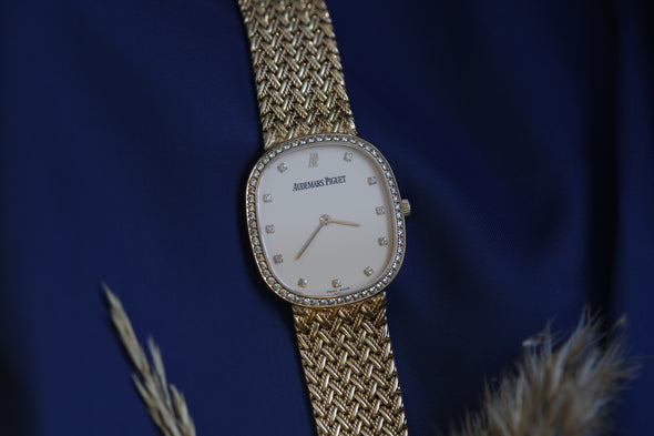 Audemars Piguet Vintage 18K YG White Diamonds Dial Watch