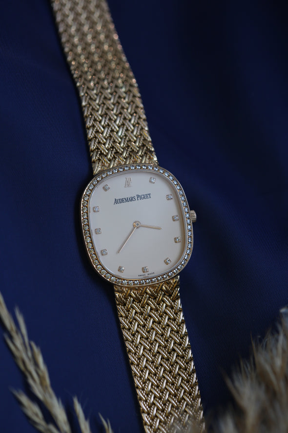 Audemars Piguet Vintage 18K YG White Diamonds Dial Watch