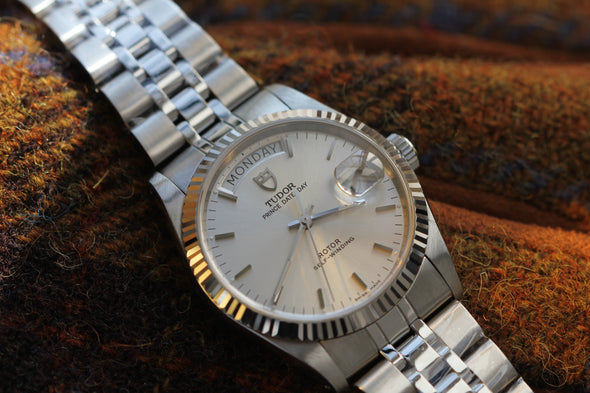 Tudor Prince Date-Day 76214 sunburst dial watch