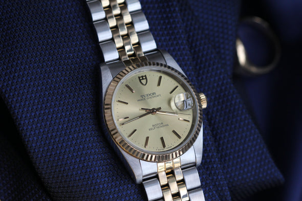 Tudor Vintage Oyster Date Champagne Dial Watch