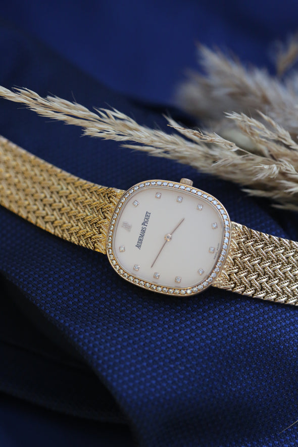 Audemars Piguet Vintage 18K YG White Diamonds Dial Watch