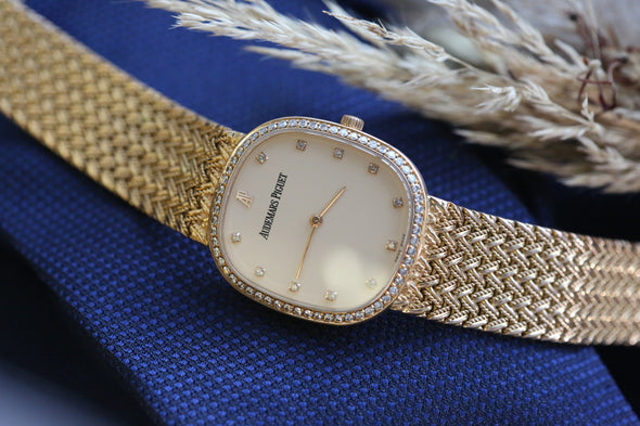 Audemars Piguet Vintage 18K YG White Diamonds Dial Watch