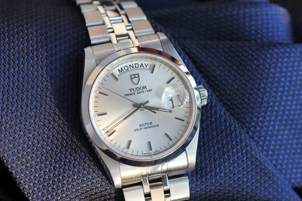 Tudor Prince Date-Day 76200 Silver Sunburst dial Watch