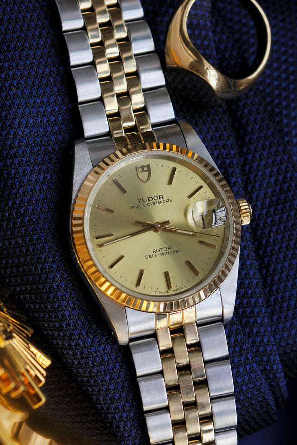 Tudor Vintage Oyster Date Champagne Dial Watch