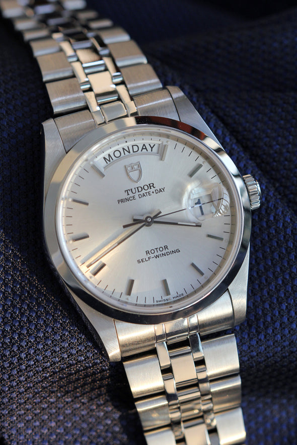 Tudor Prince Date-Day 76200 Silver Sunburst dial Watch