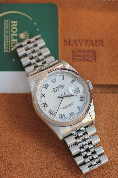 Rolex Datejust 36 White Roman Dial Ref: 16234