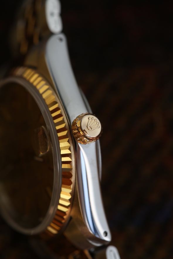 Tudor Prince Date Gold Linen Dial Watch