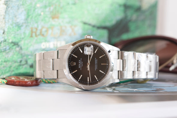 Rolex Oyster Perpetual Date Black Dial Watch Full-Set