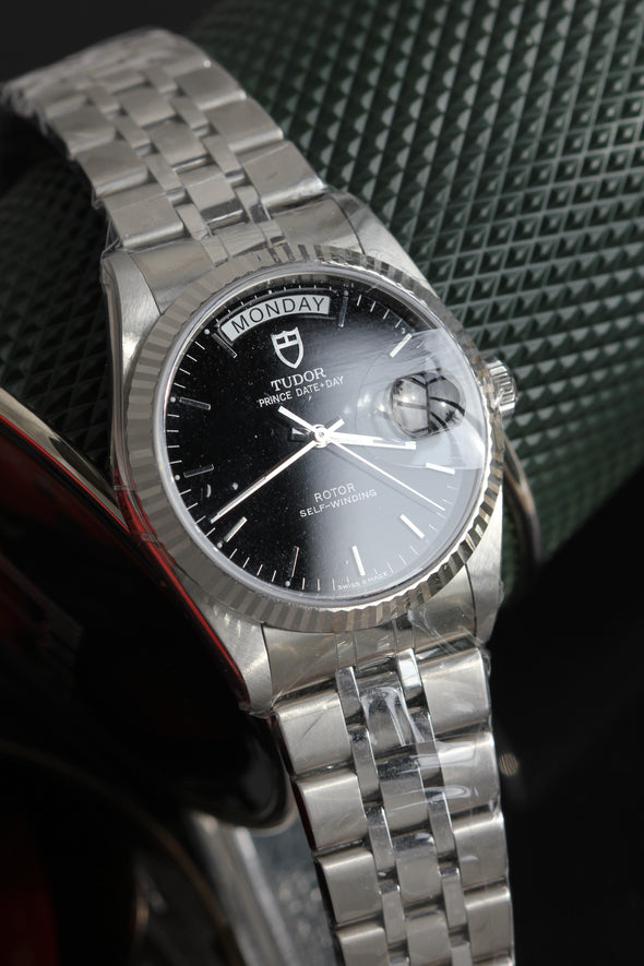 Tudor Prince Date 76214 Black Dial Watch NOS