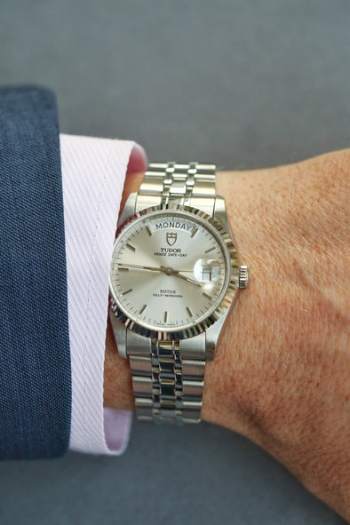 Tudor Prince Date-Day 76214 sunburst dial watch