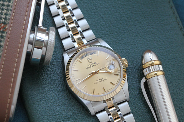 Tudor Prince Date-Day 76213 Automatic Champagne Dial Stick watch