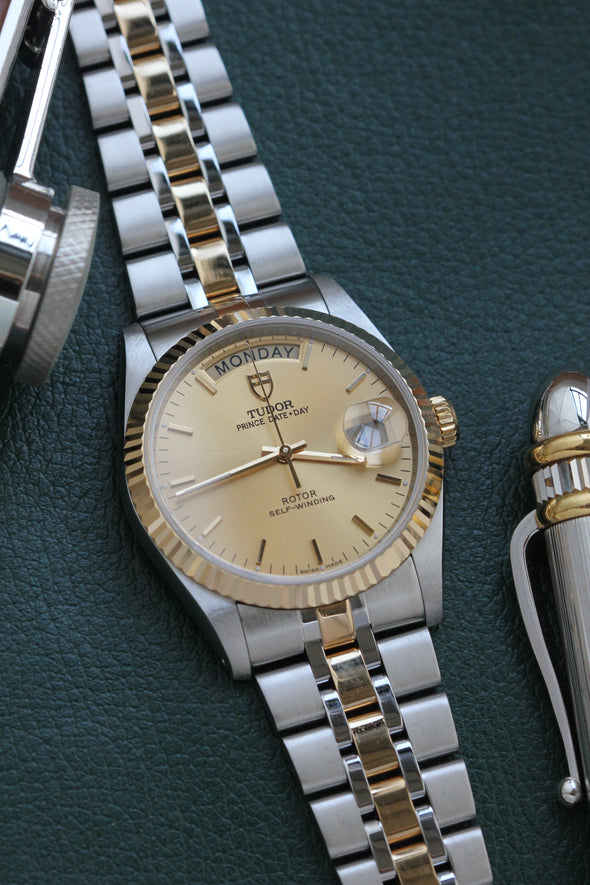 Tudor Prince Date-Day 76213 Automatic Champagne Dial Stick watch