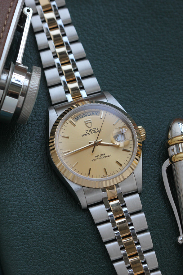 Tudor Prince Date-Day 76213 Automatic Champagne Dial Stick watch