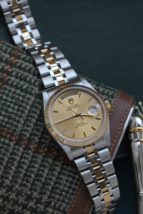 Tudor Prince Date-Day 76213 Automatic Champagne Dial Stick watch