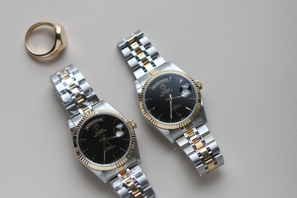 Tudor Prince Date-Day 76213 Automatic Black Dial Watch Full-set
